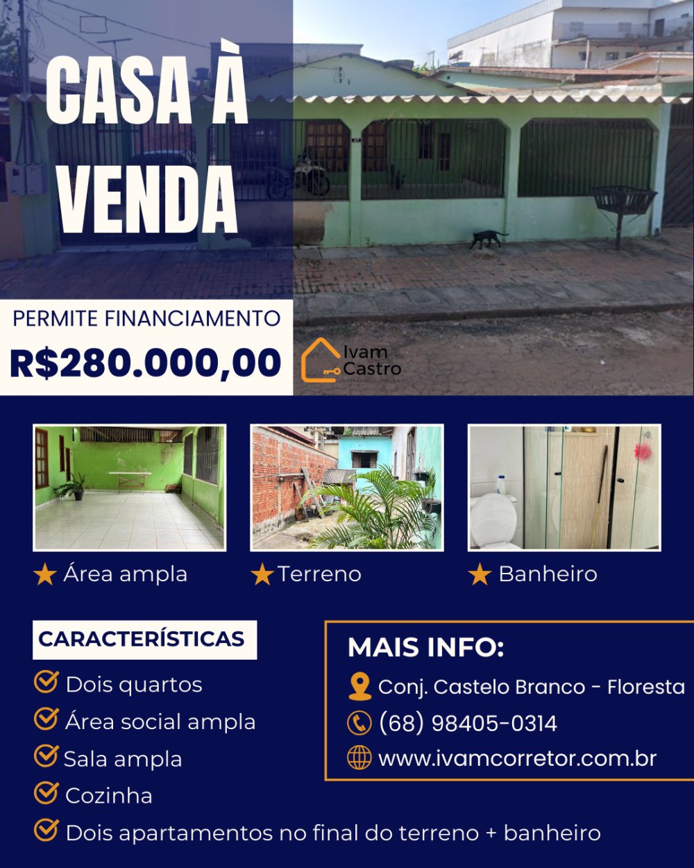 Casa - Venda - Castelo Branco - Bairro Floresta - Rio Branco - AC